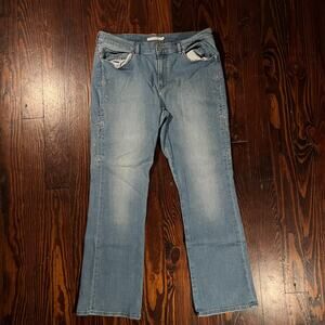 Levi's 14 Y2K Bootcut Jeans Light Wash Floral Embroidered Classic Fit